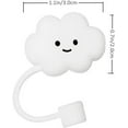 thumbnail image 2 of Straw Covers Cap 4Pcs Straw Tips Cover Straw Covers Cap For Reusable Straws Cloud Shape Straw Protector Silicone straw cover, 2 of 4