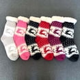 thumbnail image 4 of Chaussettes de Sol Automne et Hiver pour Femmes Plus Velours Épaissies Chaussettes de Sommeil de Noël Bas de compression Rouges, 4 of 4