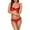 Red, variant on Odeerbi Two Piece Swimsuit for Women 2025 Erogenous Bathing Suit Stripe Stitching Bikini Bottoms Swimsuits For Dark Blue