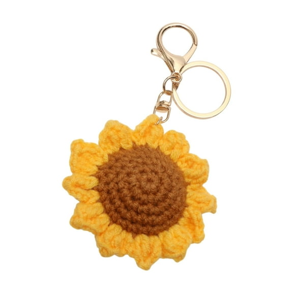 Vocoste Fashionable Sunflower Handbag Charm Decorative Keychain Yellow Gold Tone