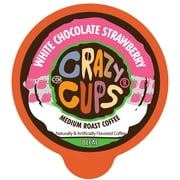 Crazy Cups Decaf White Chocolate Strawberry Coffee Pods, Medium Roast, 22 Count for Keurig K-Cups Machines