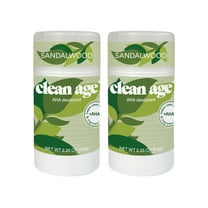 2-Pack Clean Age AHA Deodorant for Teens | Aluminum-Free, Safe for Sensitive Skin | Sandalwood Scent | 2.5 oz