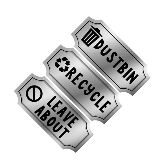 Injueey Logotipos de reciclaje y basura de PVC de 3 piezas para paredes, aplicación amplia a prueba de decoloración, fácil de aplicar y Decoración del hogar