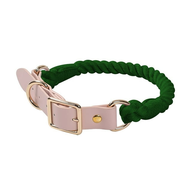 Ensemble de Laisse Colorée Tissée à la Main pour Chien, Collier pour Chien en Cuir