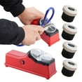 thumbnail image 2 of Automatic Mini Knife Sharpener for Kitchen (White Plug-In Model with 2 or 5 Grinding Wheels, Red Usb Model with 4 Grinding Wheels) C, a Knife Sharpener, a Bag of Grinding Wheels, 2 of 9