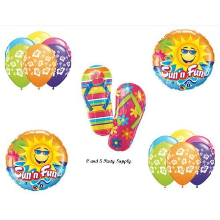Tropical Flip Flop Luau BIRTHDAY PARTY Balloons Decorations Supplies