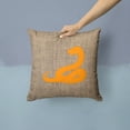 thumbnail image 2 of Carolines Treasures BB1124-BL-OR-PW1414 Snake Burlap and Orange Canvas Fabric Decorative Pillow BB1124, 14Hx14W,, 2 of 4