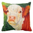 thumbnail image 1 of ABPHQTO Western Rosy Happy Hereford Cow Wetern Funda de almohada Funda de cojín 40x40 cm, 1 of 1