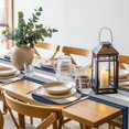 thumbnail image 6 of Navy Blue Grey Stripe Round 15 Inch Placemats Set of 4, Modern Art Horizontal Striped HeatResistant Non Slip Place Mats for Dining Table, Wipeable Braided Kitchen Table Mats for Housewarming, 6 of 9