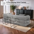 thumbnail image 6 of 78" Boneless Convertible Sleeper Sofa Bed, Holaki Corduroy Compression Folding Sofa with Pillow & 3 Seat, Fixed-Shape Frame, Floor Sofas Lounge Couch for Living Room Bedroom Apartment, Light Gray, 6 of 9