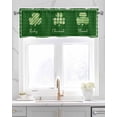 thumbnail image 2 of St. Patrick's Day Linen Curtain Valance for Bedroom/Bathroom/Kitchen/Office/Living/Dining Room Windows,Buffalo Plaid Holiday Spring Green Leaves Pocket Topper Drapes Decorative Cafe Drapery 54x18, 2 of 6