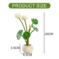 thumbnail image 2 of Loto pequeño bonsái redondo plantas falsas decoración interior flores falsas plantas verdes artificiales, 2 of 5