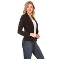 thumbnail image 2 of Moa Collection Women's Solid Casual Office Work Long Sleeve Open Front Blazer Jacket, 2 of 6