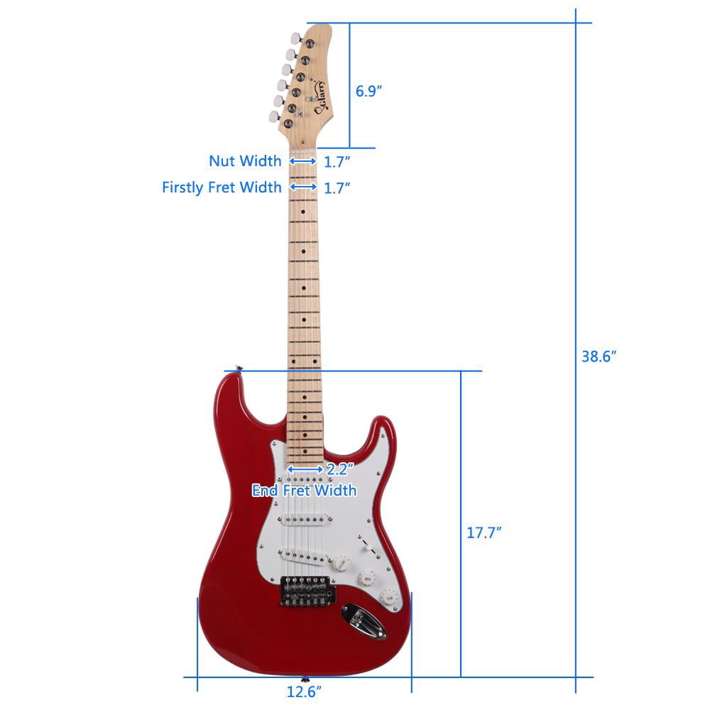 Glarry Maple Fingerboard Electric Guitar with Bag, Red