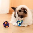 thumbnail image 4 of Interactive Pet Toys, 4Cm Diameter Colorful Pom-Pom Cat Toys - Interactive Handmade Catnip-Free Pet-Safe Balls, Soft Multi-Textured Surface, Bright Contrasting Colors, 6 Unique, 4 of 5