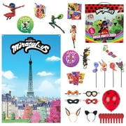 Miraculous Ladybug Surprise Box 13-Piece Party Favors with goodies, Multicolor, 50 Count