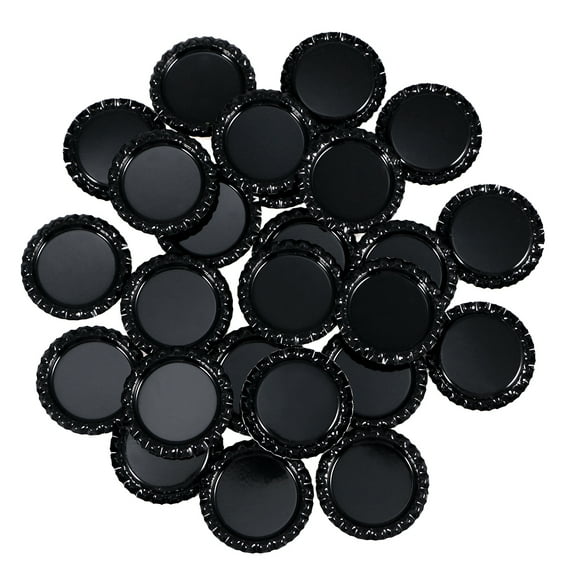 unbranded 100 Pcs Intermediate Size Bottle Caps Bottle Cap Art 3.50X3.50X0.30CM Black