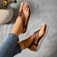 thumbnail image 5 of Women's Thong Flat Sandals with Beaded Straps, Casual Wide Width Flip Flops for Summer Spring, Comfortable Faux Leather Lazy Slip On Shoes for Beach Daily Wear, Non-Slip Sole for All-Day Support, 5 of 10