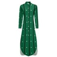 thumbnail image 6 of 2024 Striped Polka Dot Chiffon Dress Green And White Elegant Dresses Woman Long Sleeve Streetwear V Neck Print Big Size Casual Dress, 6 of 7