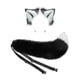 thumbnail image 3 of Conjunto de orejas de lobo con cola, accesorios para el cabello de Lolita Cosplay, linda diadema decorativa En blanco y negro, 3 of 9