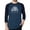 Heather Blue / Navy, variant on LA Pop Art Men's Raglan Word Art T-Shirt - Sloth