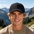 thumbnail image 2 of XIAOCHA Solid Ribbed Textured Baseball Cap for Men Breathable Outdoor Sun Shield Dad Hat ,Black, 2 of 5