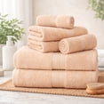 thumbnail image 2 of Ample Decor 6pcs 100% Cotton Towel Set - 2 Bath Towels, 2 Hand Towels, 2 Washcloths – Beige, 2 of 6