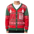 thumbnail image 6 of ELF The Movie Men's Cotton Headed Ninny Muggins Button-Down Ugly Christmas Sweater, 6 of 6