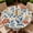 Blue Red Floral Rug, variant on ARTSLION Round Outdoor Tablecloth For Up To 36in With Umbrella Hole & Zipper Waterproof Elastic Edge Fitted Table Cover Big Sunflower For Patio Picnic Party, Blue Toile Floral