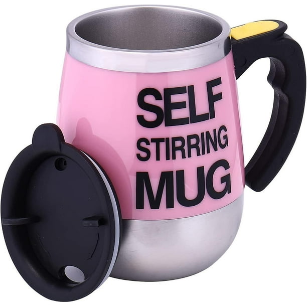 Taza con agitación automática Taza de acero inoxidable con automezcla automática para café/té/chocolate caliente/taza con leche para oficina/cocina/viajes/hogar -450 ml/15 oz El me