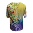 thumbnail image 2 of Birdeem Mode Femme Blouse à Manches Courtes Imprimée Col en V T-Shirt d'Été, 2 of 5