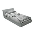 thumbnail image 2 of Ambesonne Black and White Fitted Sheet & Pillow Sham Set, Old Pier on Sea, Twinxl, Black and White, 2 of 2