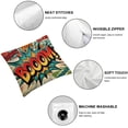 thumbnail image 6 of Throw Pillow Cushion Cover, Speech Bubbles Hobby Style Image, Decorative Square Accent Pillow Case, Green Orange, 6 of 7