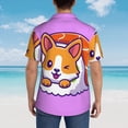 thumbnail image 3 of Lsque Corgi In Sushi Roll pattern Hawaiian Shirt for Men, Unisex Summer Beach Casual Short Sleeve Button Down Shirts-Large, 3 of 9