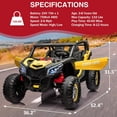 thumbnail image 3 of Royalbelle Yellow 24V Ride on Car with Remote Control, Powered Off-Road UTV, 3 of 6