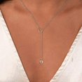 thumbnail image 3 of Collar con colgante de barra triangular y Cruz de corazón infinito de acero inoxidable para mujer, Gargantilla Simple Y cadena para clavícula, collares pequeños, 3 of 5
