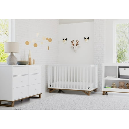 Storkcraft Modern Changing Table, White with Vintage Driftwood