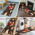 thumbnail image 5 of 2'x6' Rug Runners for Hallways Kitchen, Japanese Style Non Slip Entryway Beside Floor Carpet Runner, Modern Cranes Cherry Flower Wave Brown Washable Laundry Room Bedroom Throw Rugs Mat for Family Pet, 5 of 8