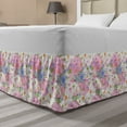 thumbnail image 1 of Flower Bed Skirt, Fresh Garden of Spring Theme Nature Coming Alive with Flyaway Buds and Blossoms, Elastic Bedskirt Dust Ruffle Wrap Around for Bedding Decor, 4 Sizes, Multicolor, by Ambesonne, 1 of 2