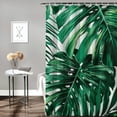 thumbnail image 2 of GOSMITH Tropical Green Leaves Summer Palm Leaf Hawaii California Tree Jungle Decor Shower Curtain for Bathroom Decoration White, 2 of 7