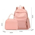 thumbnail image 6 of Macaron Solid Color Canvas Lightweight Outdoor Backpack, Three-Piece Casual Backpack Set with Large Capacity, 6 of 7