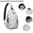 thumbnail image 2 of Sling Backpack,Christmas Forest Pattern Sling Bag with Water Bottle Holder,Waterproof Sling Bag for Men/Women with Headphone Jack for Hiking,Travel, 2 of 6
