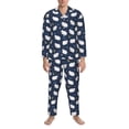 thumbnail image 3 of Vsdgher Cute Sheep 1 Mens Pajama Set, Soft Warm Long Sleeve Sleepwear, Cozy Button-Down Pjs for Men-Medium, 3 of 7
