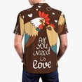 thumbnail image 6 of Wukai Rooster And Chicken Men’s Polo Shirts,Quick-Dry Athletic Shirt,Classic Fit Shirts-, 6 of 8