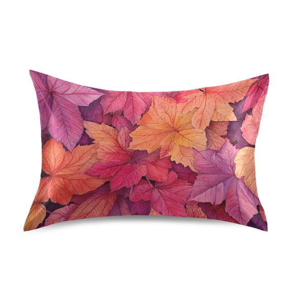 Watercolor Painting Falling Leaves in Autumn Satin Pillowcase Envelope Design Pillow Covers 1 Pack Standard Size 20" x 26"