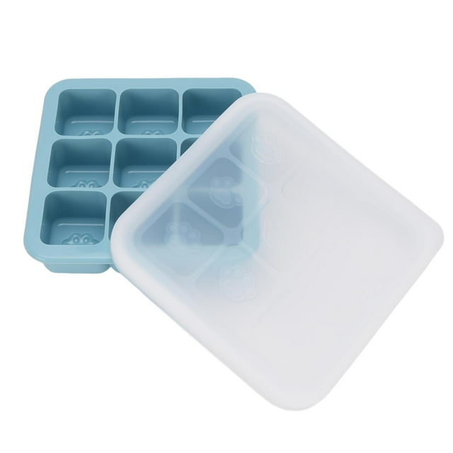 Bandeja De Cubos De Hielo, Molde De Cubo De Hielo De Silicona Fácil De Liberación Flexible Con Tapa Para Comida Para Bebés, Whisky