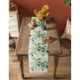 thumbnail image 4 of Watercolor Botanical Green Burlap Cotton Table Runner 13x36 Inches Short, Eucalyptus Leaves Farmhouse Table Runners, Outdoor Dining Tablecloths Decor for Baby Shower/Party/Wedding, 4 of 6