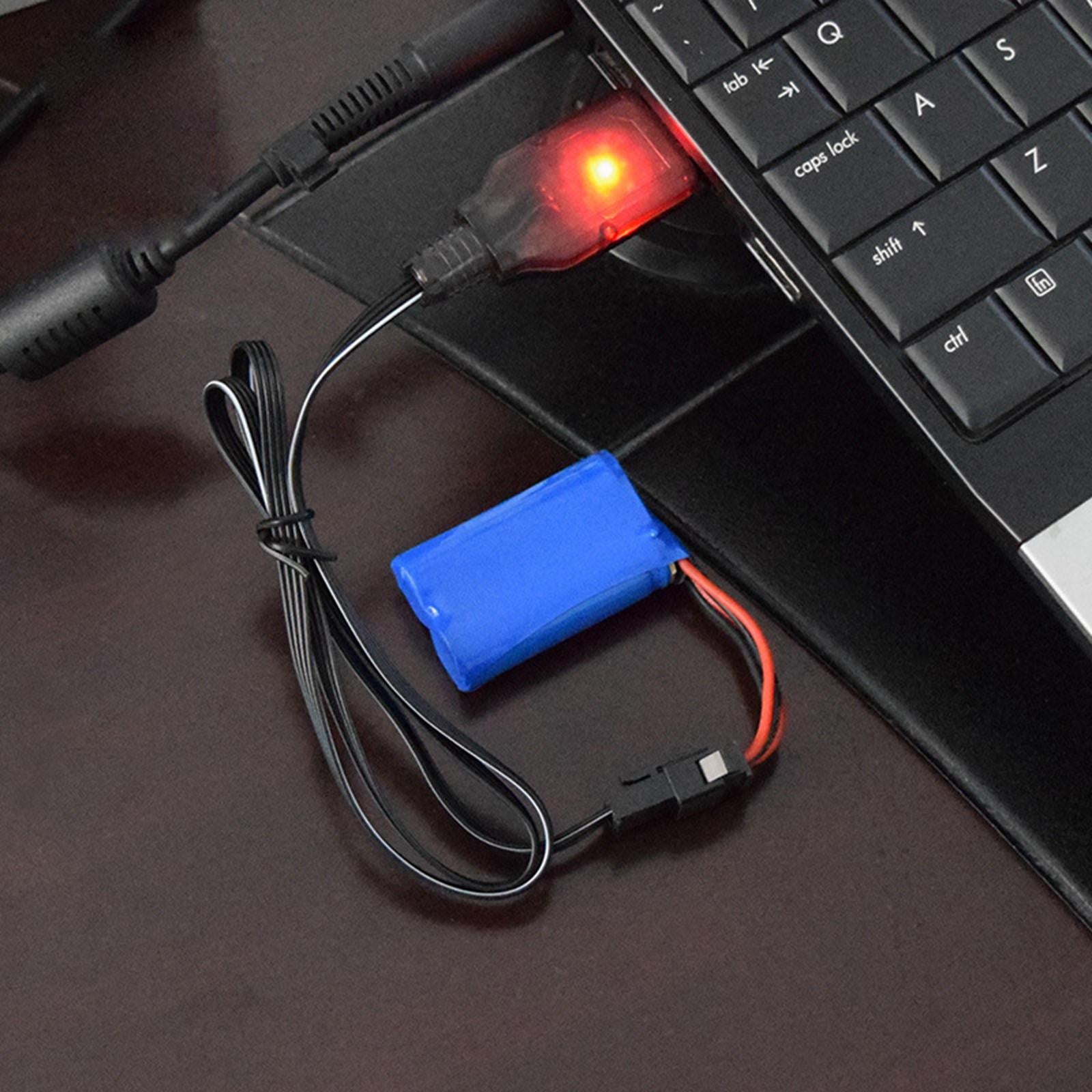 7.4V USB Charger Cable with Indicator Light with SM4P Plug for 400MA 4- Po Battery for RC Car/Boat