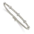 thumbnail image 5 of Auriga Fine Jewelry 18K White Gold Polished Diamond Woven Bangle Size 7 for Women, 5 of 6