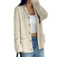 thumbnail image 3 of Women'S Oversized Chunky Knit Cardigan Fashion Long Sleeve Front Open Sweater Fall Winter Outerwear Apricot L, 3 of 8